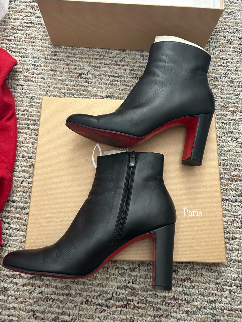 Christian Louboutin Black Leather Ankle Boots - excellent condition